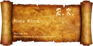 Rusz Kira névjegykártya
